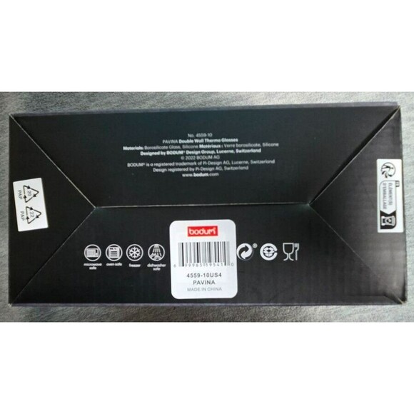 Bodum Pavina 2-Double Wall Thermo Glasses 4558-10 - 12 OZ Clear NEW - Picture 3 of 4